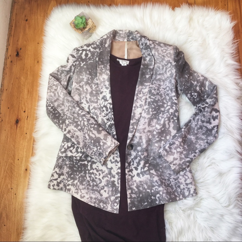 Marble Silk Blazer w Button by Truth and Pride NWT